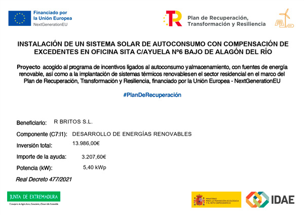 Descripción de la subvención solar